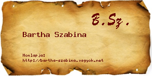 Bartha Szabina névjegykártya
