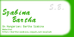 szabina bartha business card